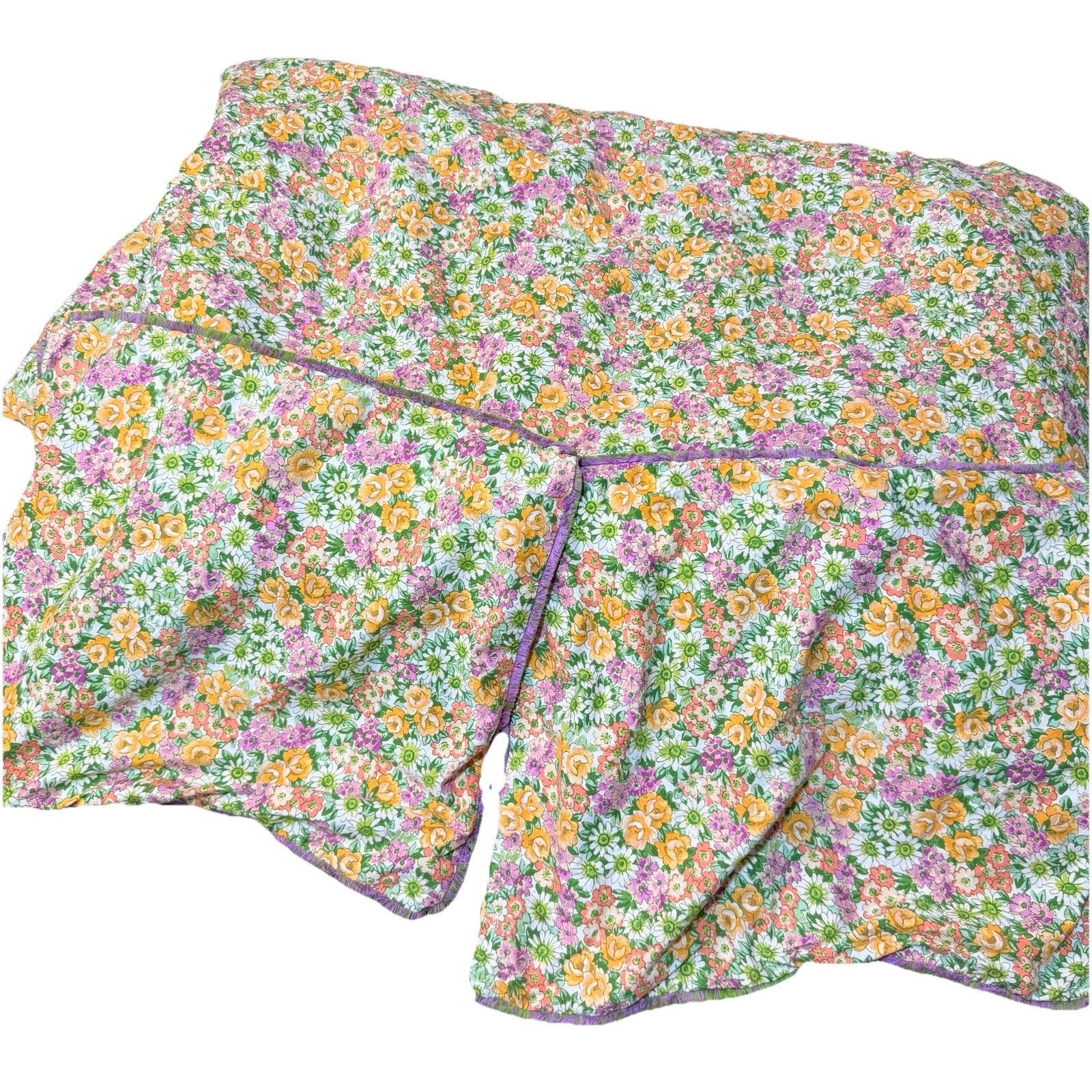 Lady Pepperell Cristina Floral Flower Power Green Purpler Comforter Shams Queen