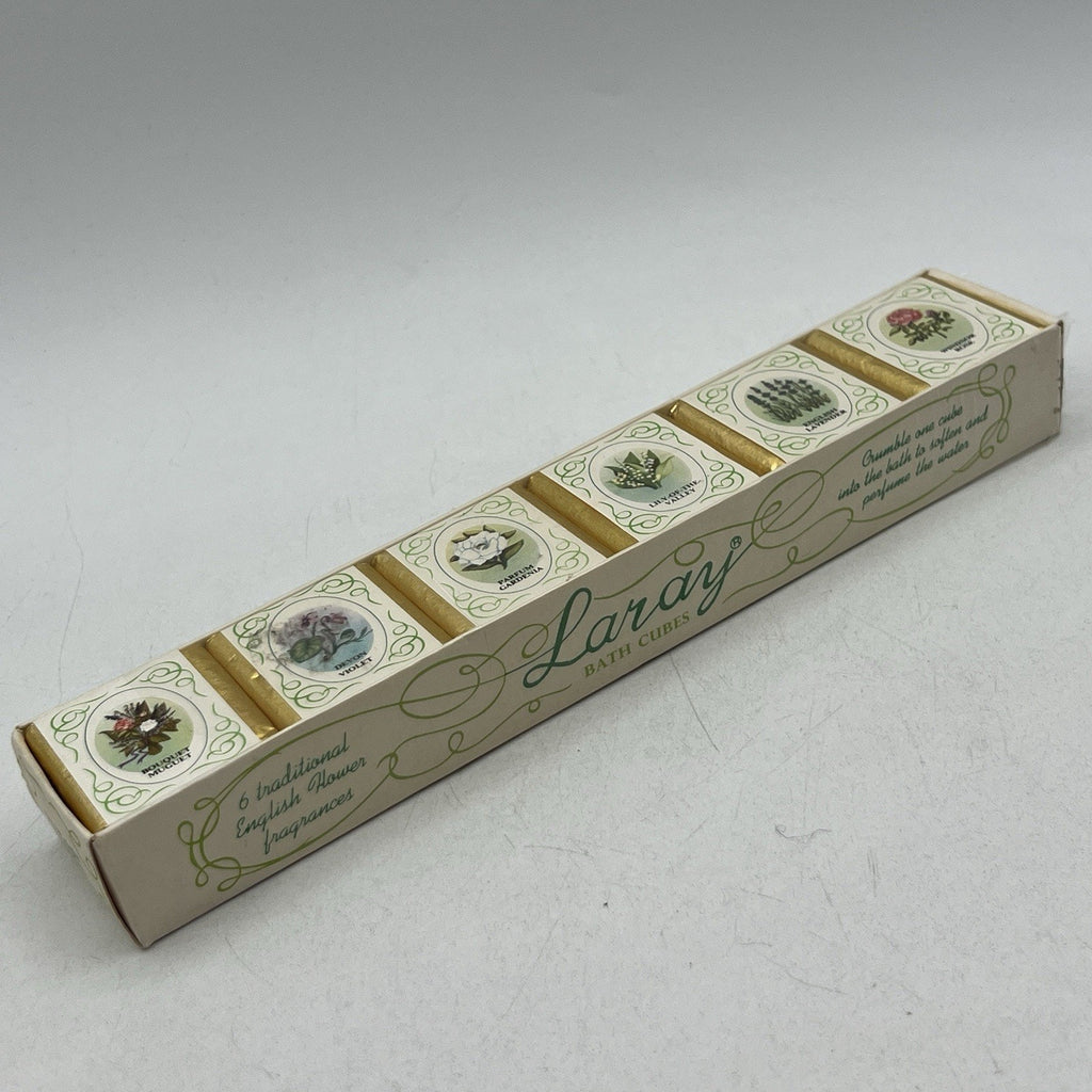 6 Vintage English Bath Cubes Perfumed Rose Lavender Gardenia Violet Muguet NEW