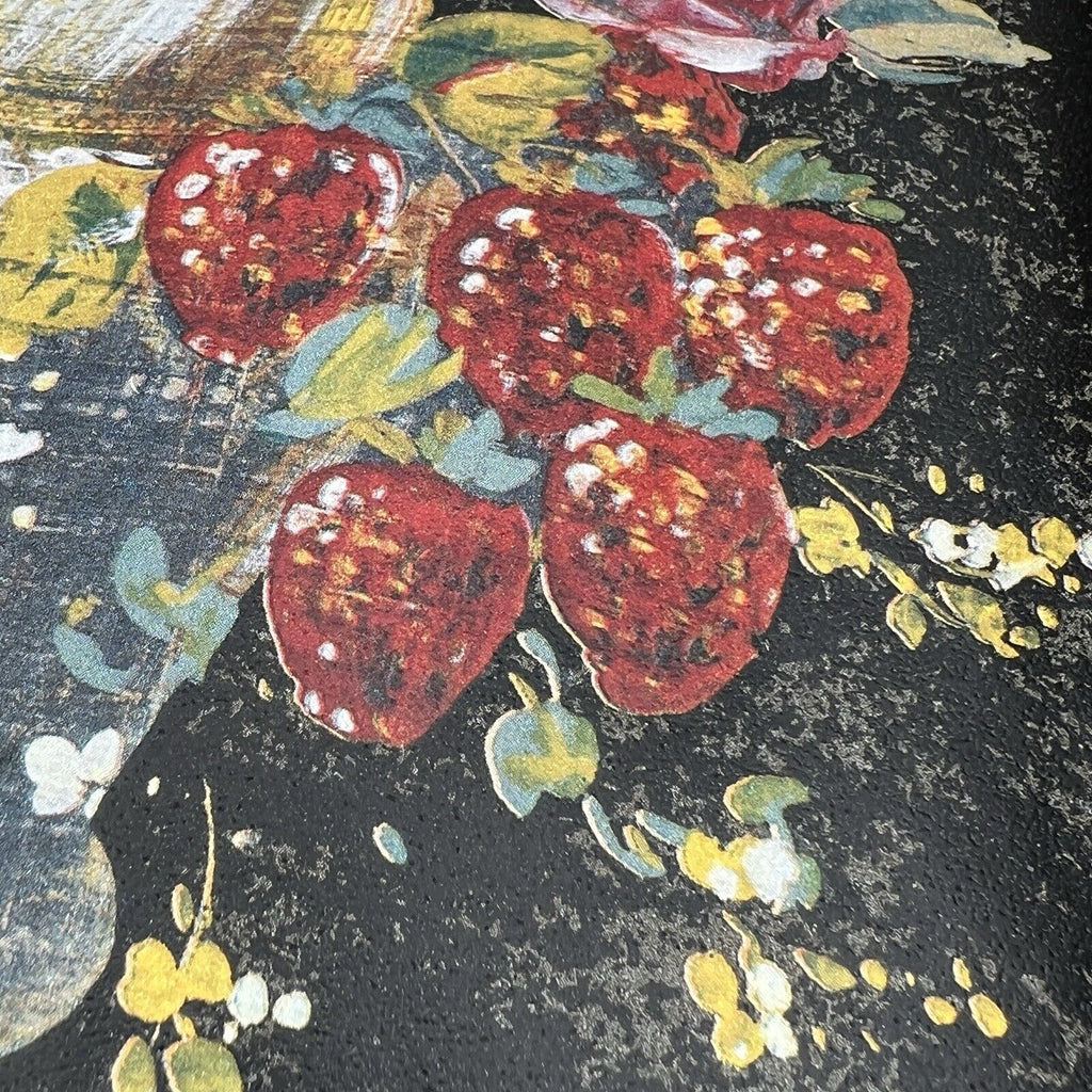 4 Roll Brewster Victorian Fruit Basket Wallpaper Border Black Red Pre-Pasted