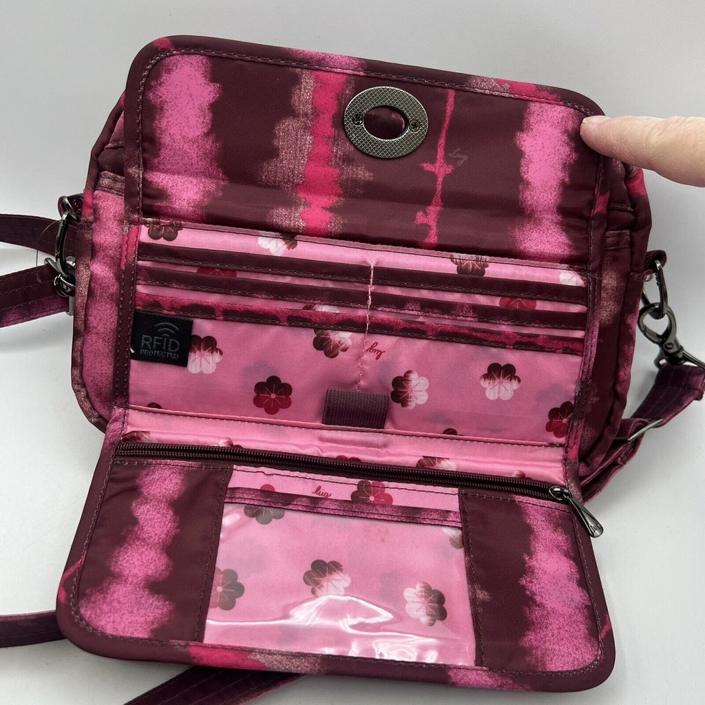 Pink Magenta Lug SWITCH Mini Crossbody Belt Bag Wristlet 6x9 Purse Tie Dye