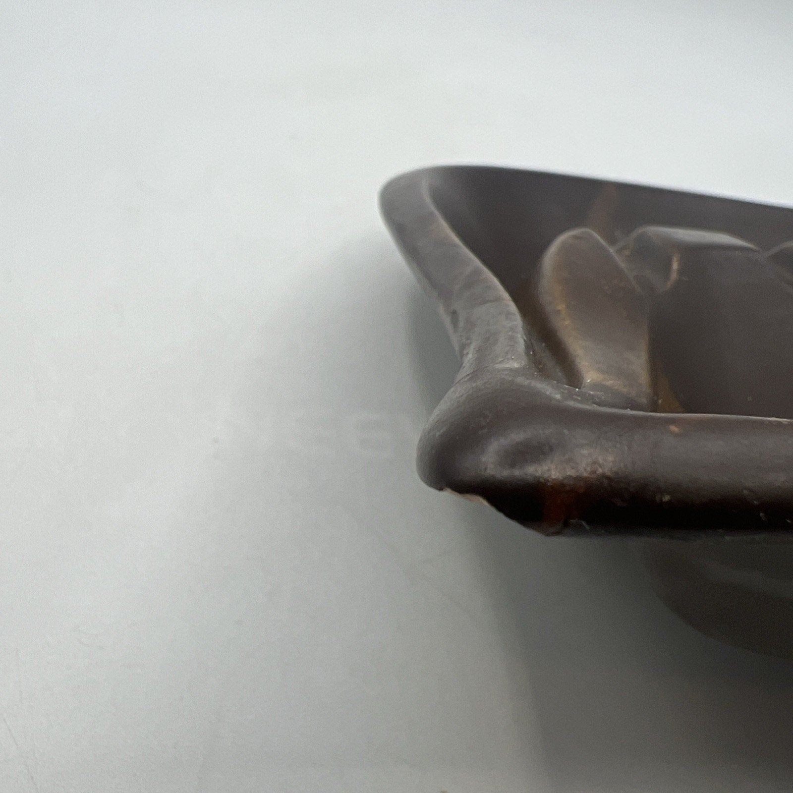 Vtg Royal HAEGER 2094 Brown Earth Wrap Molted Ashtray USA 12.5" MCM 1970s