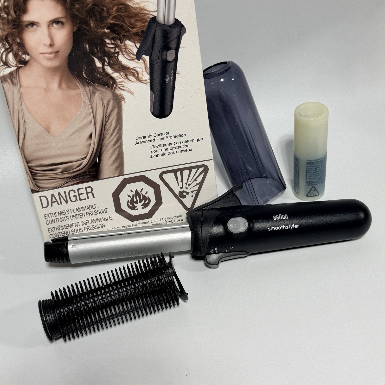 Braun Smooth Styler 3589 Hair Curling Tongs Cordless Gas Powered Complete