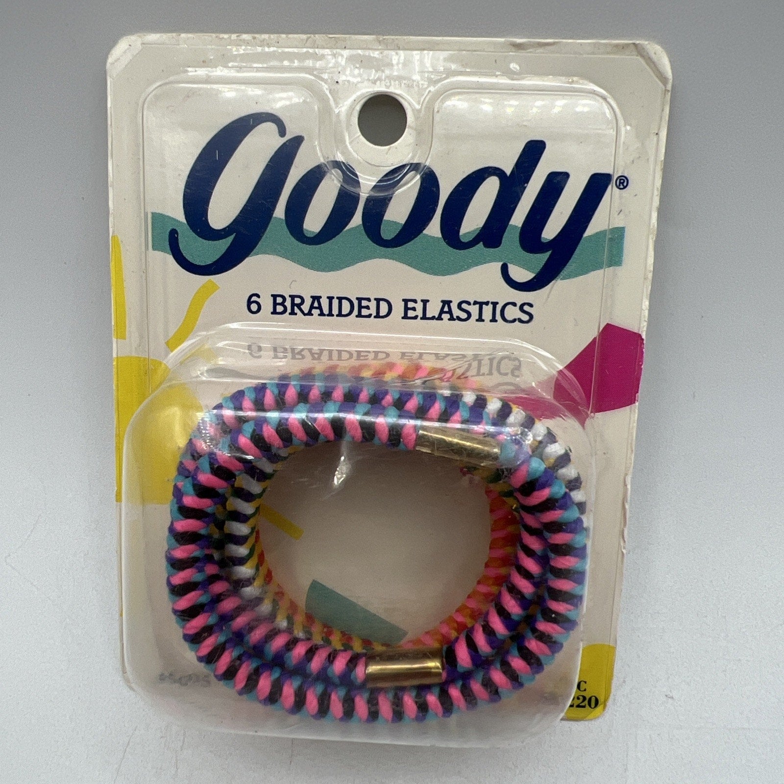 Vintage Goody 6 Braided Elastics Hair Ties 9s Ponytail Holder Colorful 1990 NEW