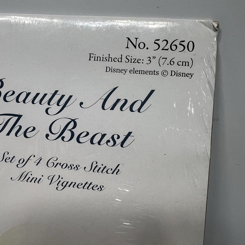 Set 4 Beauty and the Beast Cross Stitch Ornament Kit Disney Dreams Kinkade 3"