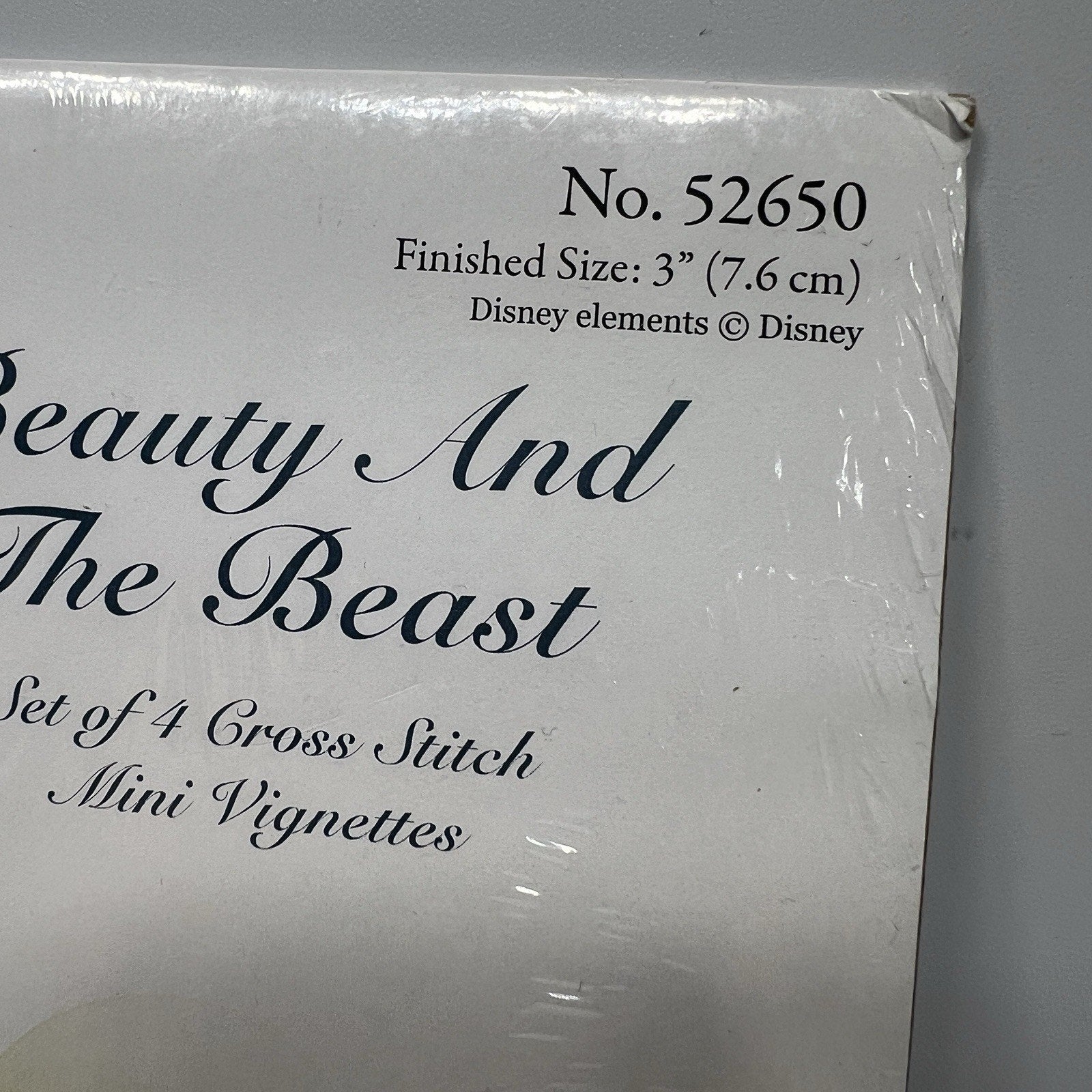 Set 4 Beauty and the Beast Cross Stitch Ornament Kit Disney Dreams Kinkade 3"