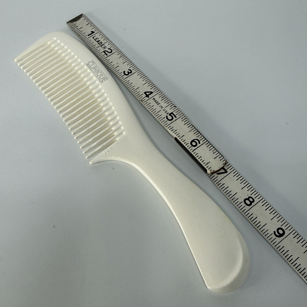 Vintage Clinique Hair Comb White Hard Plastic Wide Tooth Detangling 9"