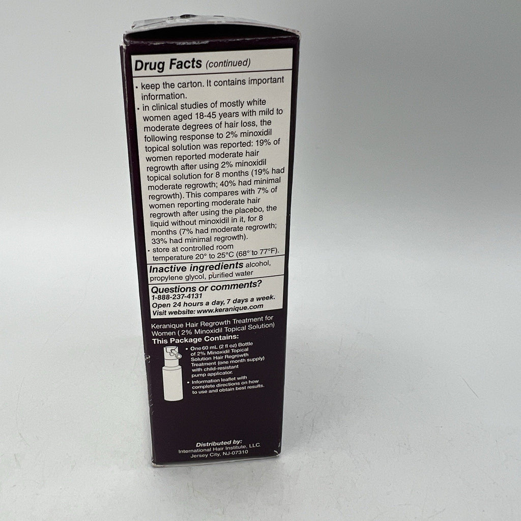NEW Keranique Hair Regrowth Treatment 2% Minoxidil One Month Supply EXP 3/2024