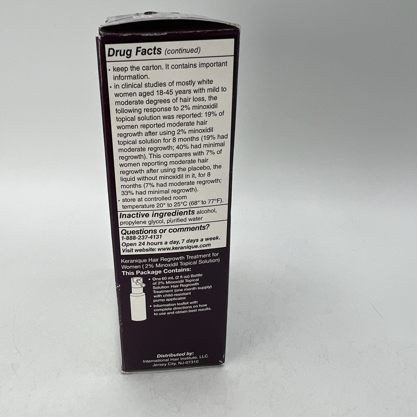 NEW Keranique Hair Regrowth Treatment 2% Minoxidil One Month Supply EXP 3/2024