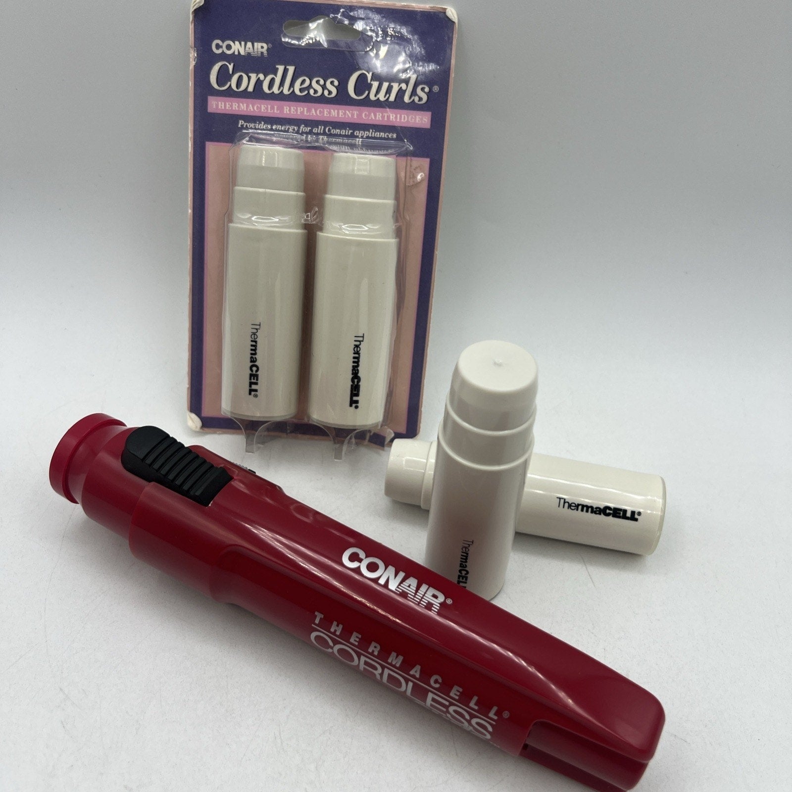 Vtg CONAIR Thermacell Cordless Curls Curling Iron 1/2" Cartridges CA0271NCS
