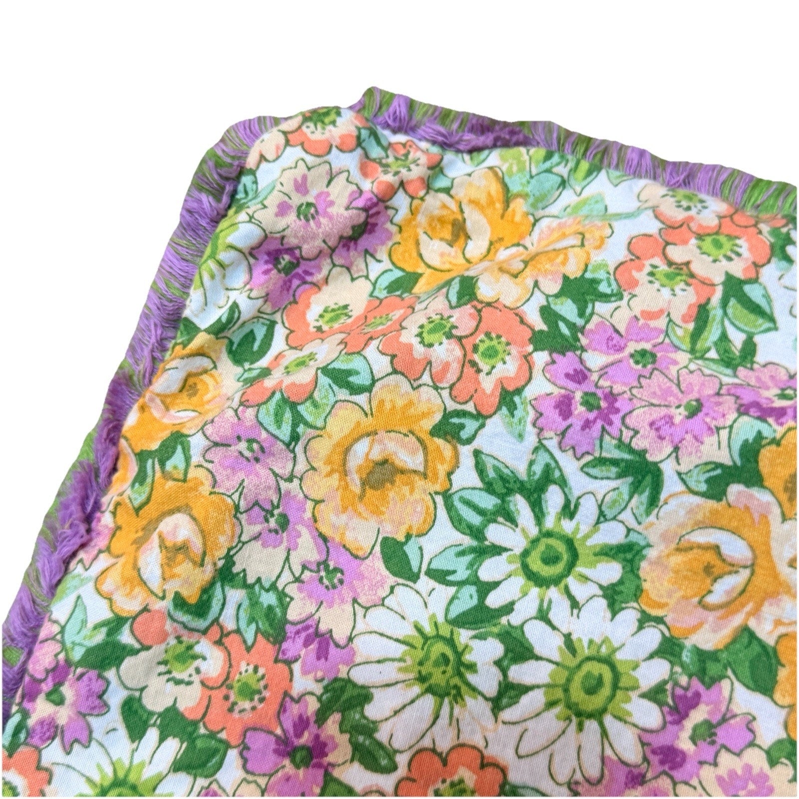 Lady Pepperell Cristina Floral Flower Power Green Purpler Comforter Shams Queen