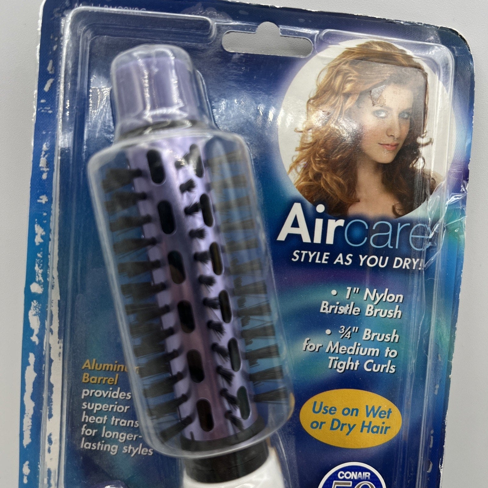 CONAIR 2-IN-1 Hot Air Styler Wet/Dry Hair 2008 2 Brushes Package Slightly OPEN