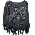 Black Lace Cocktail Cape Capelet Shawl Fringe Rayon Black Market One Size USA