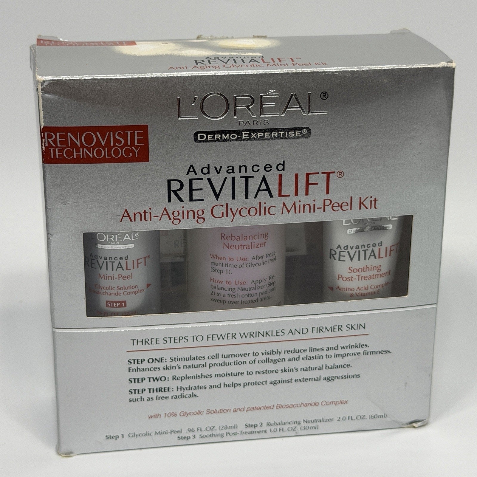 L'oreal Advanced REVITALIFT AntiAging Glycolic MiniPeel 3 Piece Kit