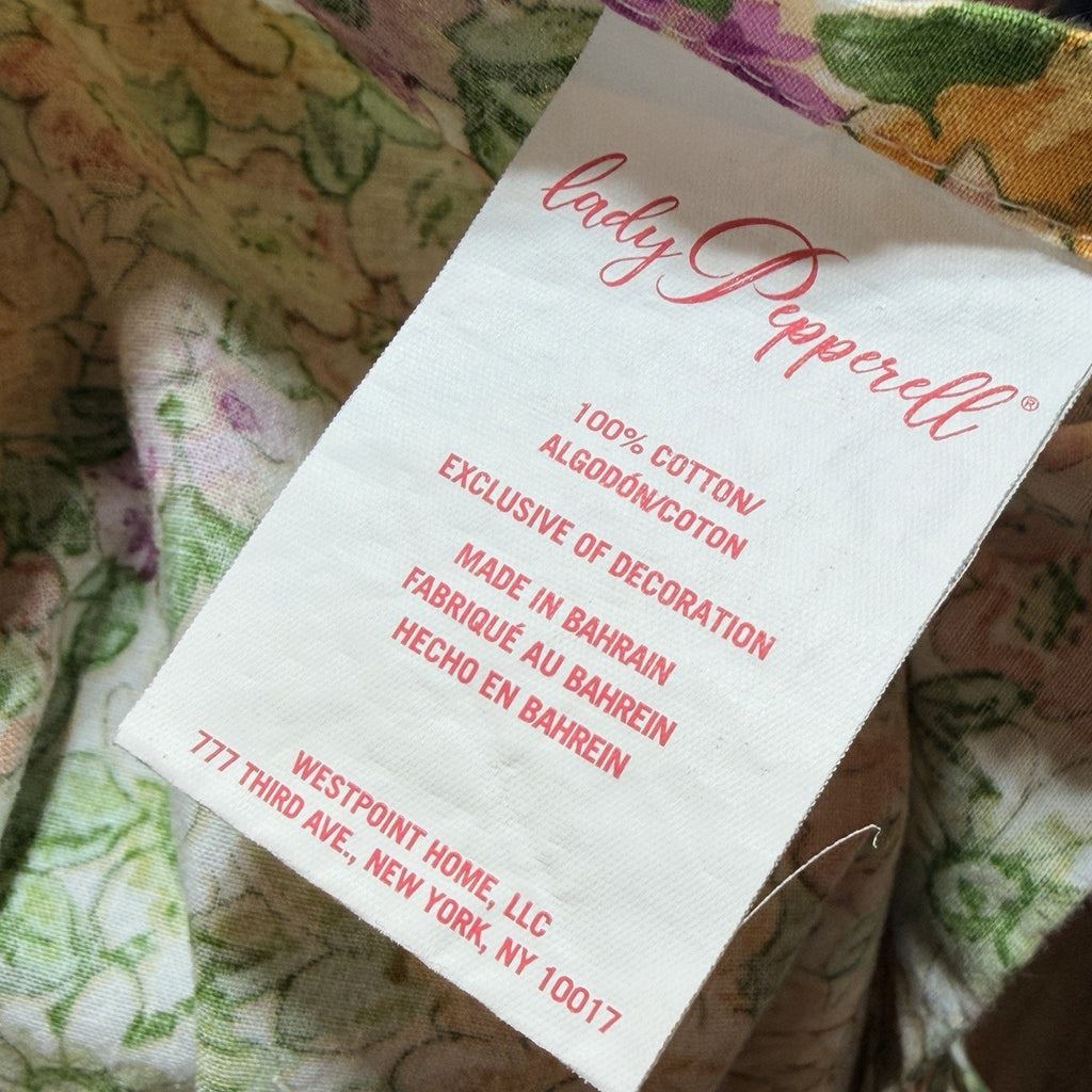 Lady Pepperell Cristina Floral Flower Power Green Purpler Comforter Shams Queen