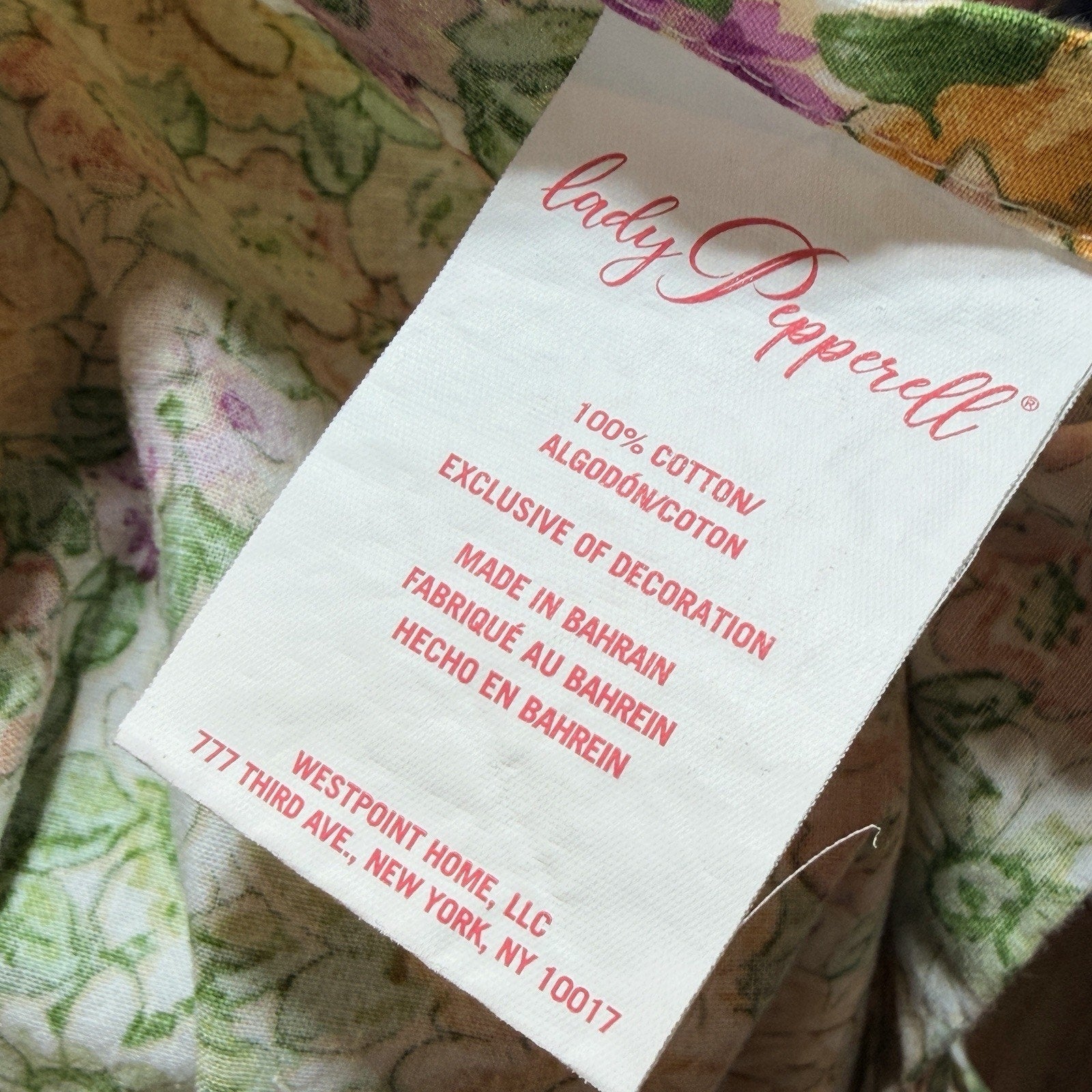 Lady Pepperell Cristina Floral Flower Power Green Purpler Comforter Shams Queen