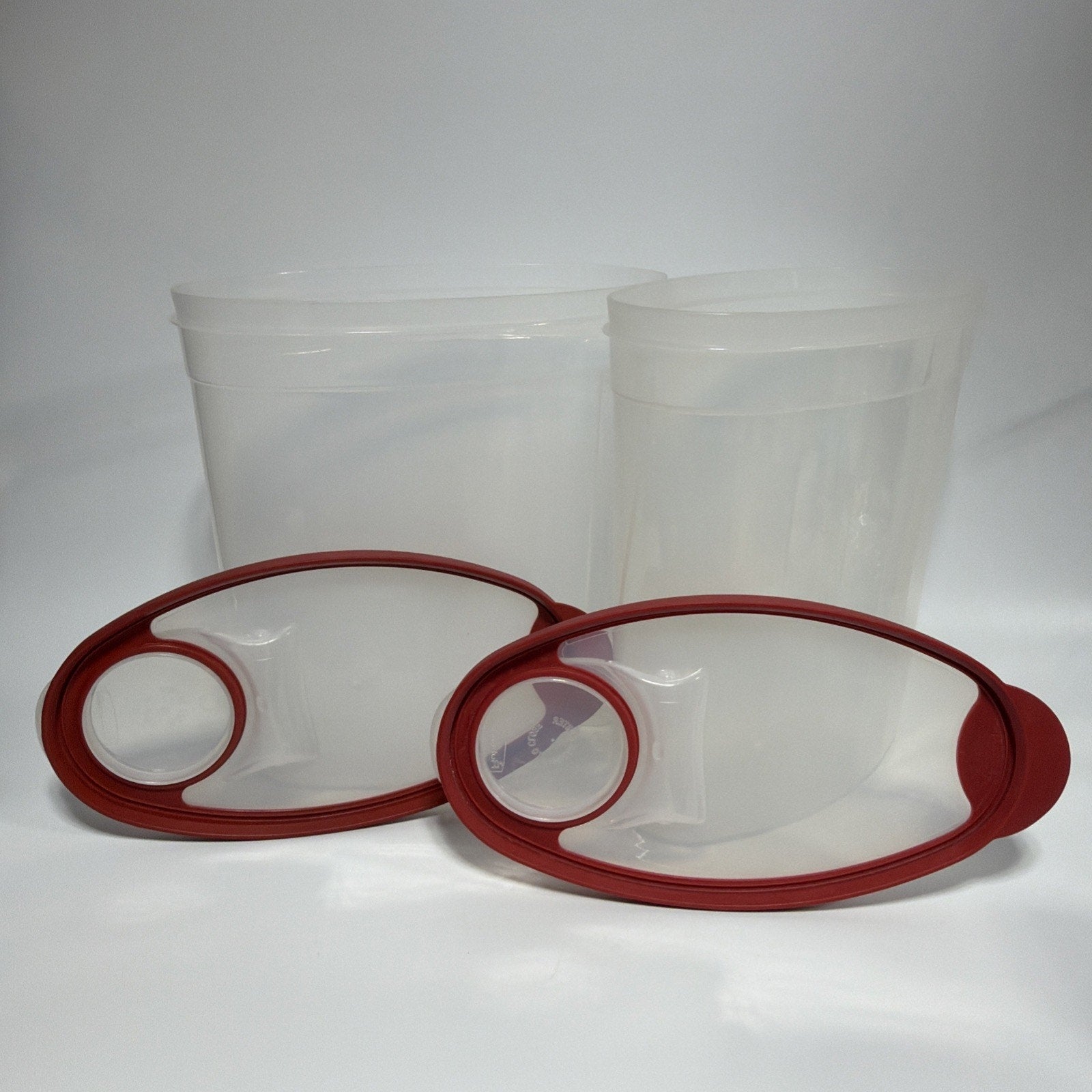 Set 2 Rubbermaid Flex and Seal Cereal Keeper 1.5 Gallon With Red Lids Storage