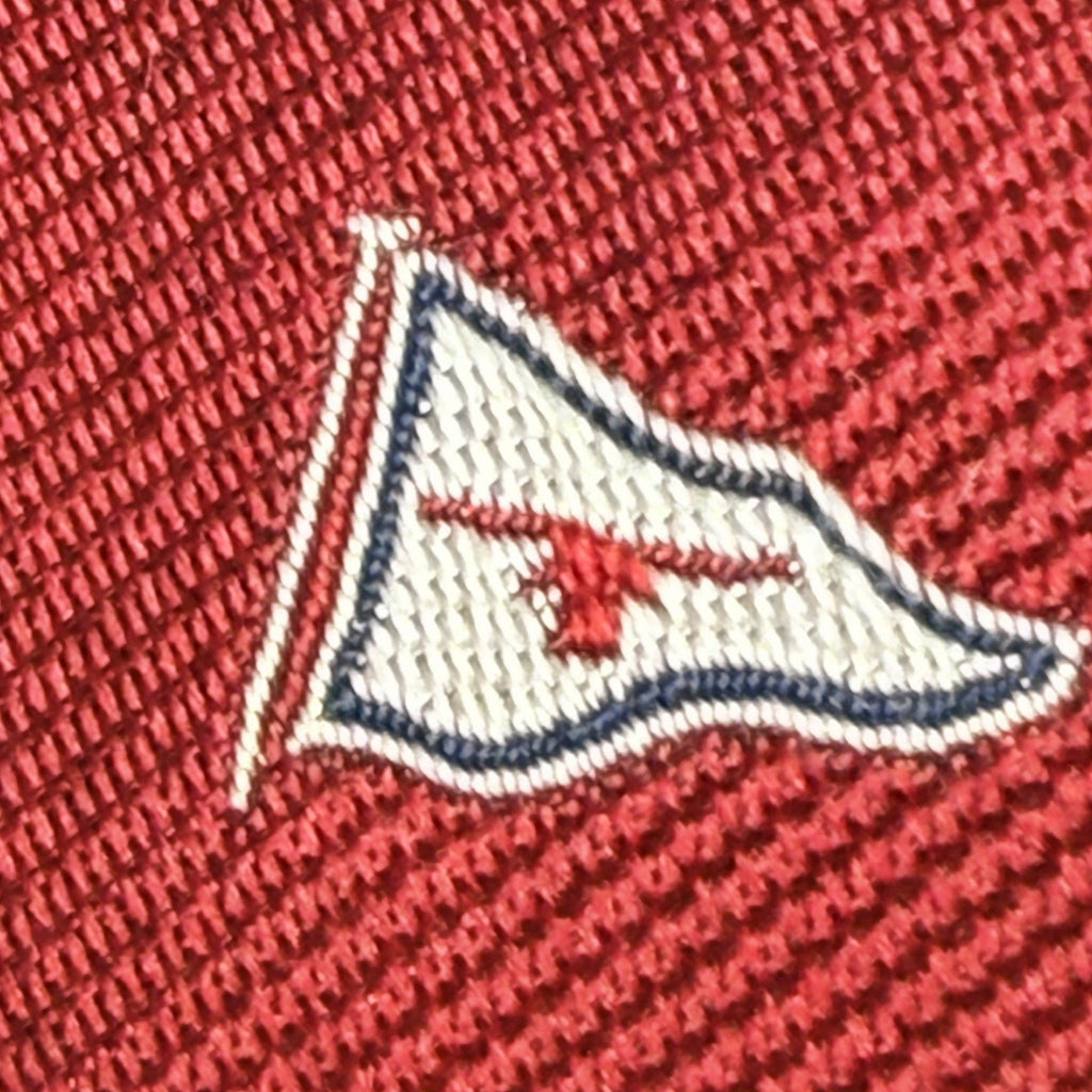 Vtg Fort Worth Boat Club Neck Tie Harbor Pennant Flag Texas Longhorn Red 3.5"