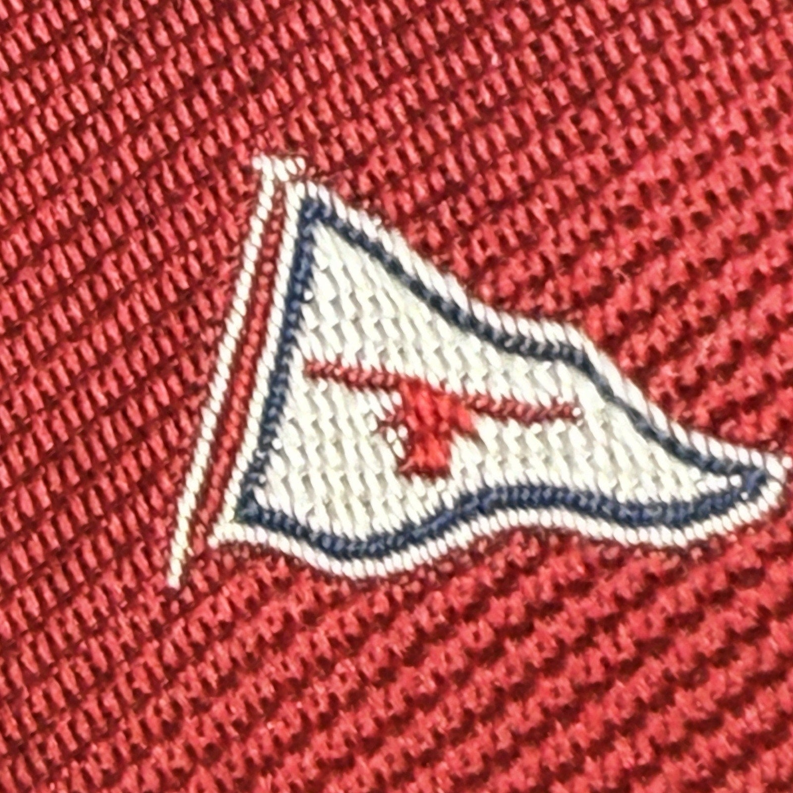 Vtg Fort Worth Boat Club Neck Tie Harbor Pennant Flag Texas Longhorn Red 3.5"