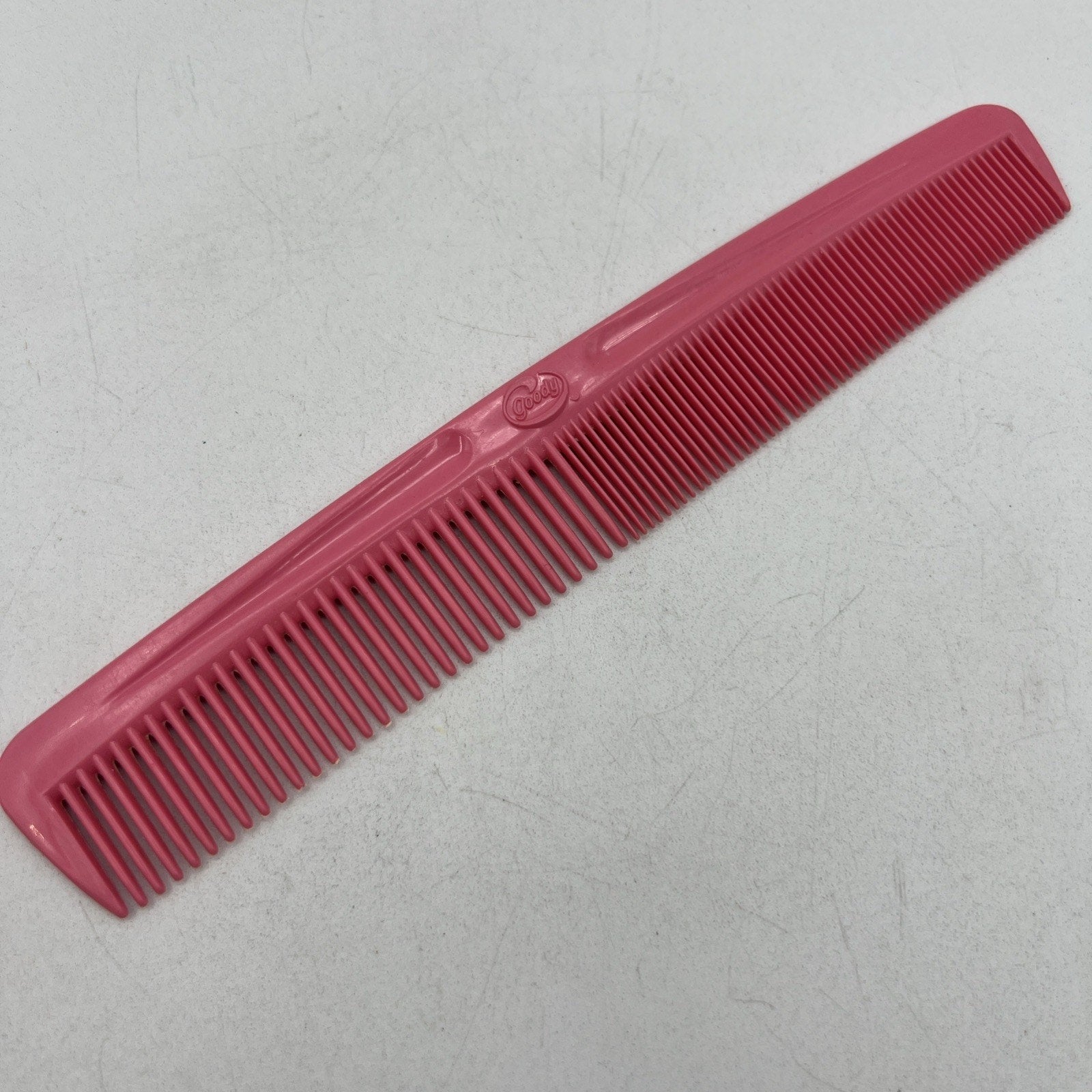 Vintage Goody Hair Comb Pink 7 1/2” Wide Tight Teeth Tease 7.5" Pocket