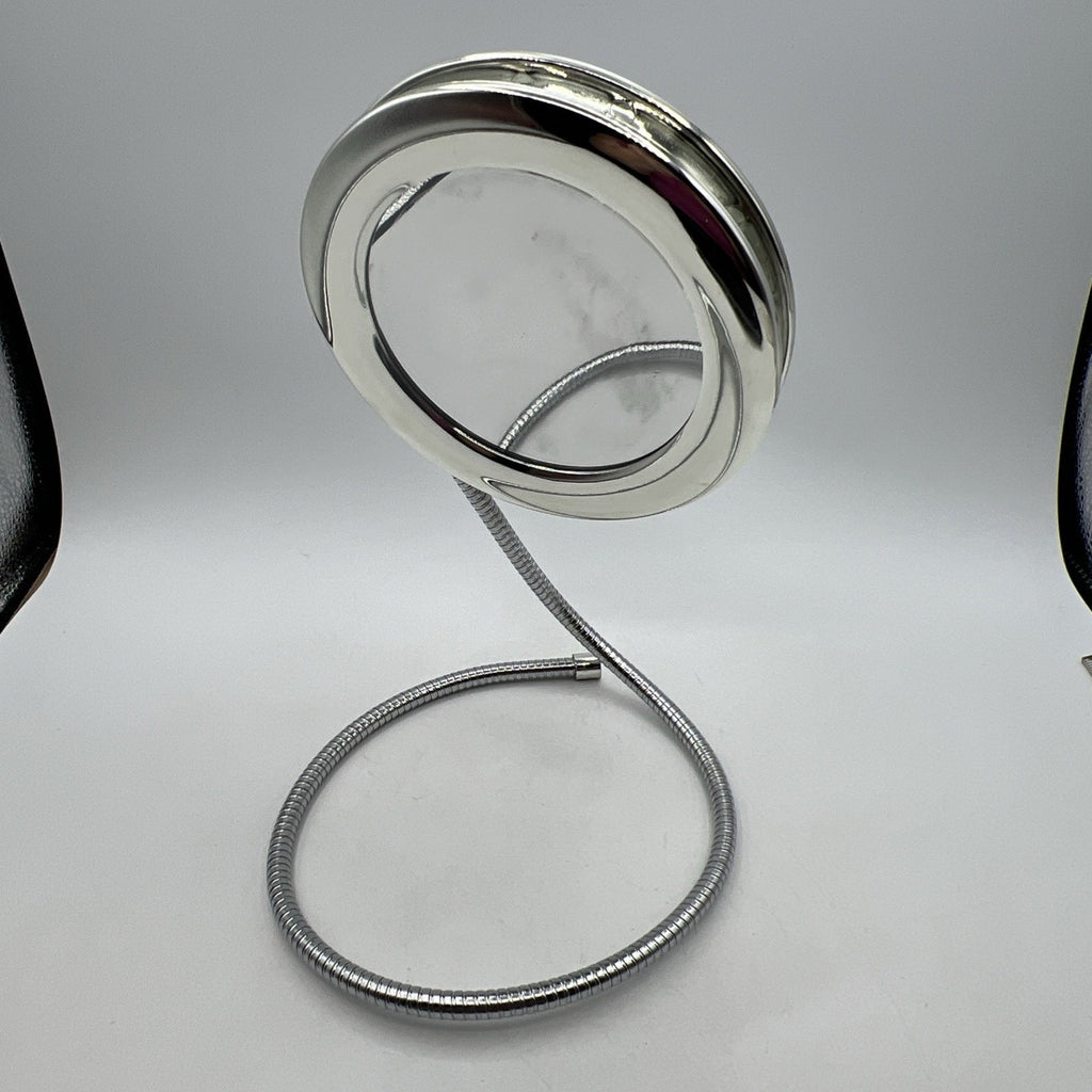 Joy Mangano Handy Hook Mirror 1X 5X Magnification Silver Gooseneck Travel 7"