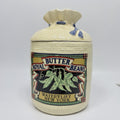 Vtg Large Hearth Burlap Sack Kitchen Canister Jar 1988 Royal Butter Beans 8.5"