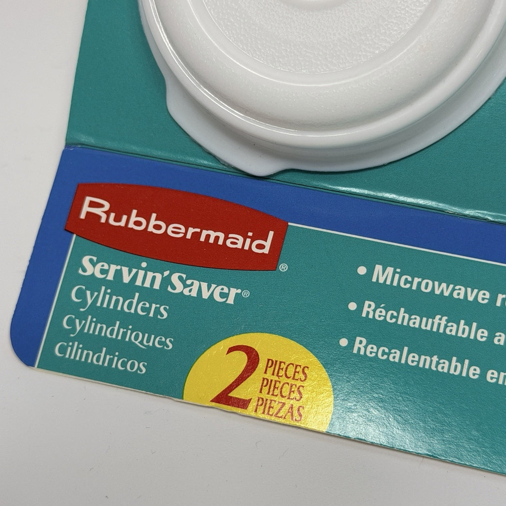 2 Vintage Rubbermaid Small Servin Saver Storage Containers 1/2 Cup #0 Almond NEW