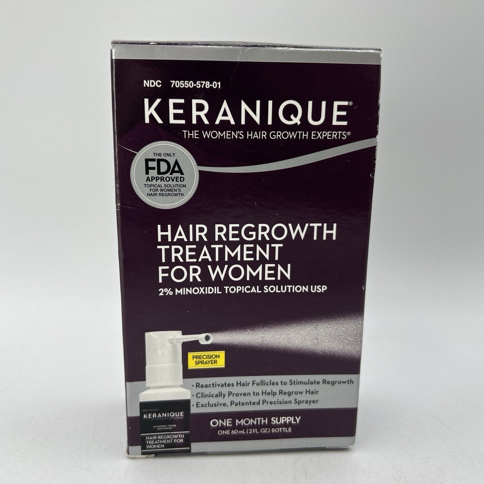 NEW Keranique Hair Regrowth Treatment 2% Minoxidil One Month Supply EXP 3/2024