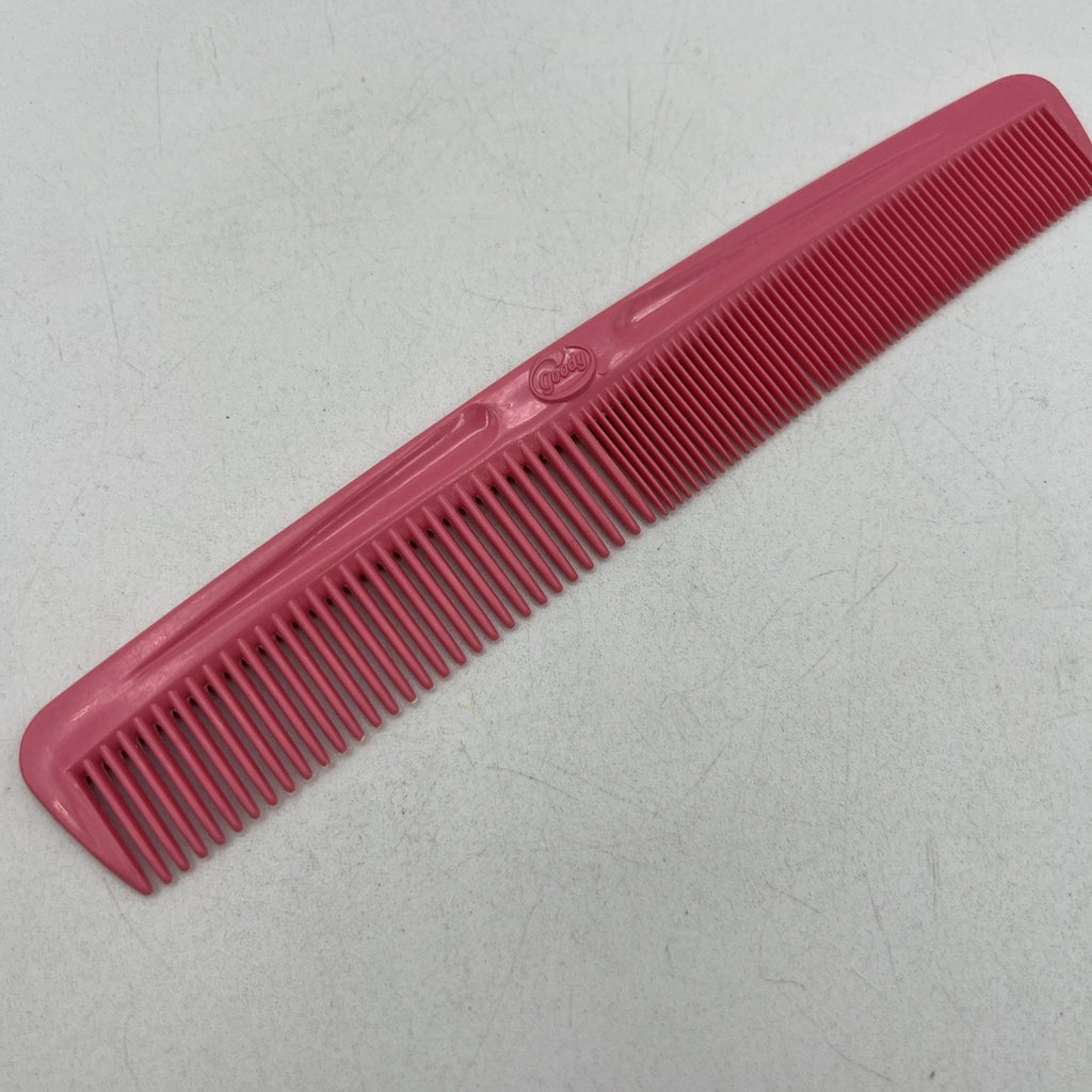 Vintage Goody Hair Comb Pink 7 1/2” Wide Tight Teeth Tease 7.5" Pocket