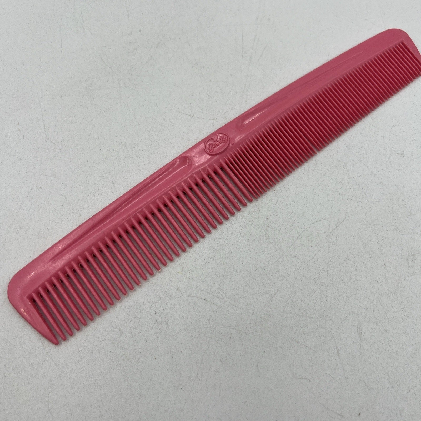 Vintage Goody Hair Comb Pink 7 1/2” Wide Tight Teeth Tease 7.5" Pocket