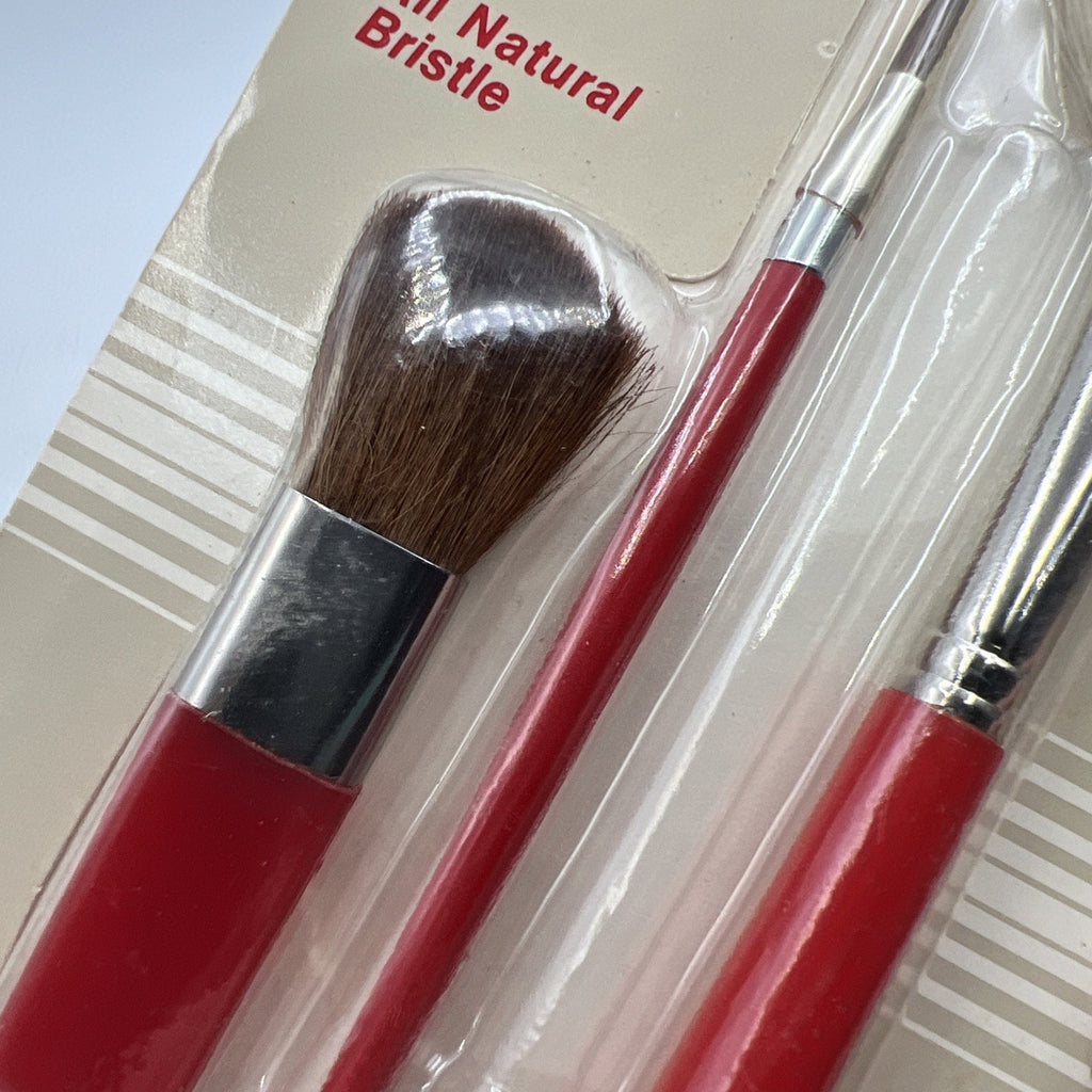 Vintage Cover Girl Makeup Mates Just Basics Face Kit Brushes 10009 Red NEW