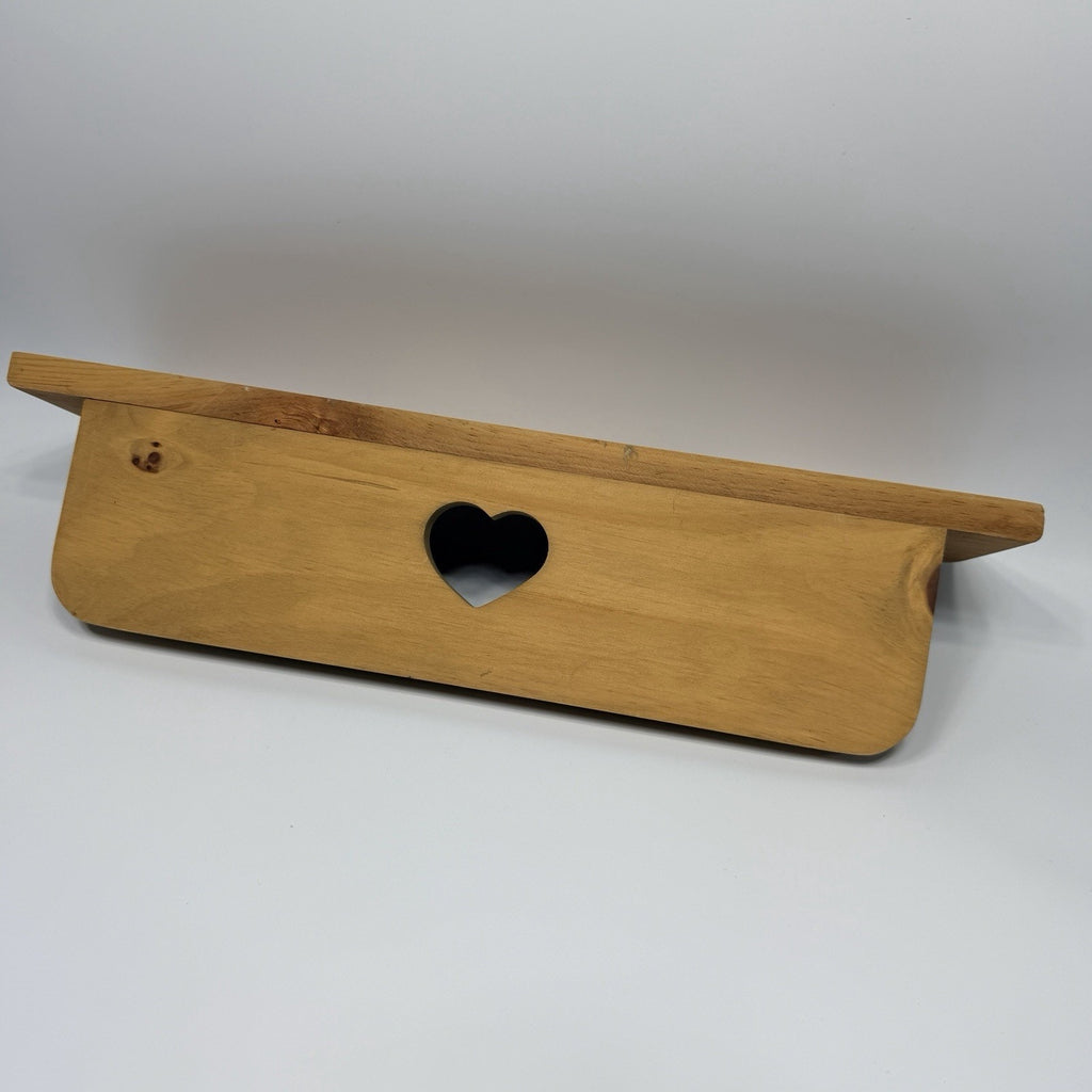 House Shaped Wood Wall Shelf Miniature Display 13 Cubbies Lined 8.25" NEW
