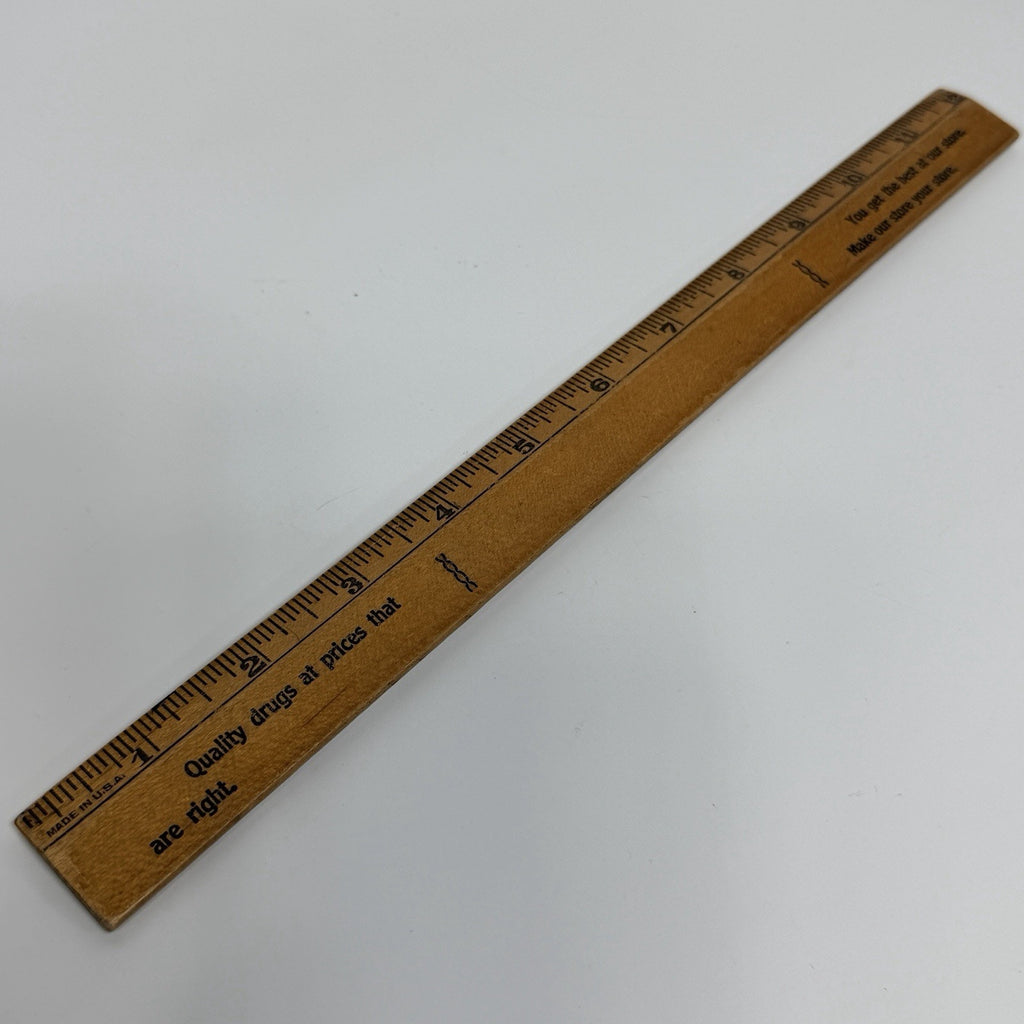 Vtg Tums Fussy Tummy Pharma Ad Medical School Student Ruler 12" Wood Laxative