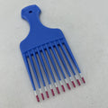 Small Vtg 1990s USA Patent 4345608 Color Dip Hair Pick Lift Comb Blue Pink 5"