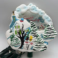 Vtg Christmas Bradford Lighted Motion Tree Topper Snow Scene Snowman 8" Animated