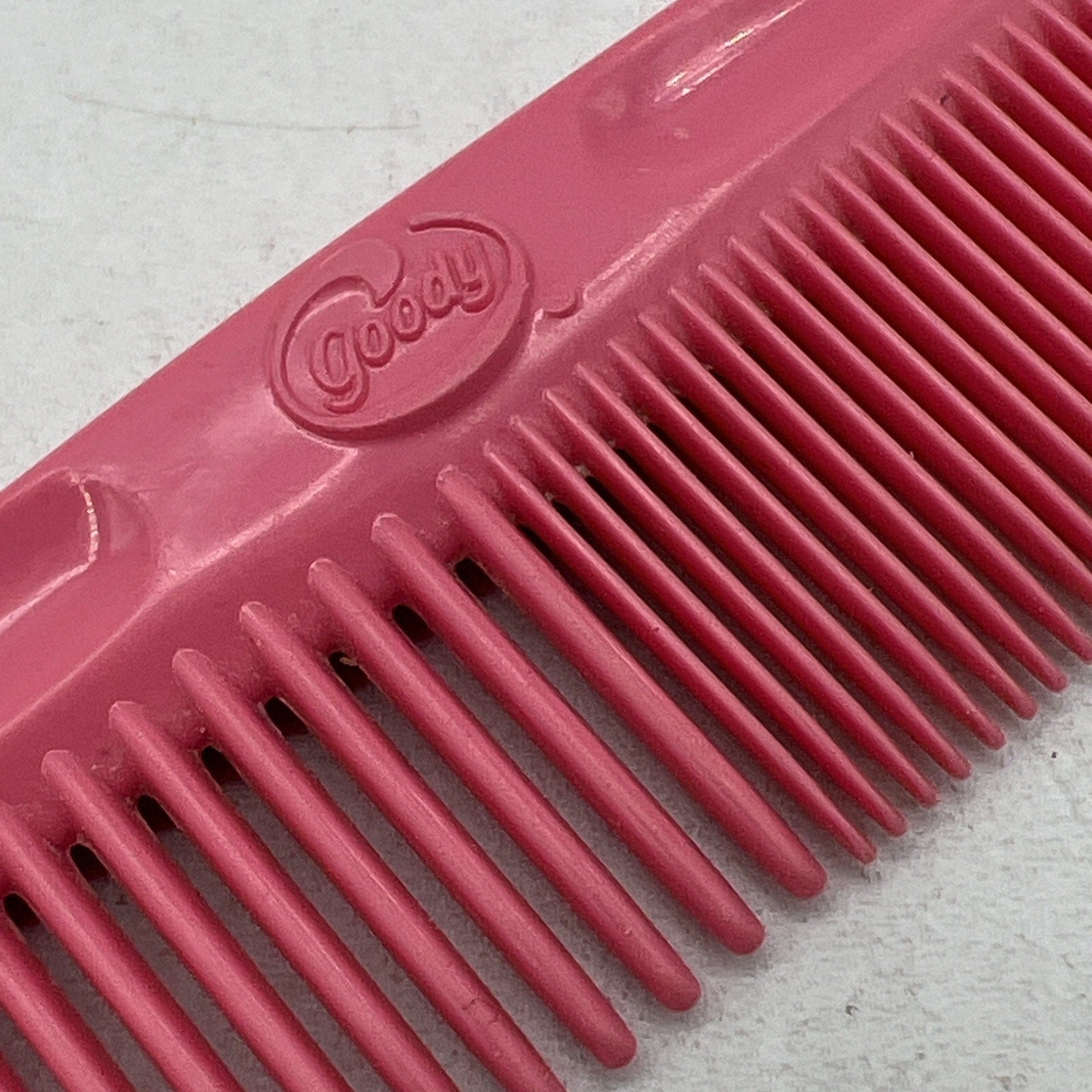 Vintage Goody Hair Comb Pink 7 1/2” Wide Tight Teeth Tease 7.5" Pocket