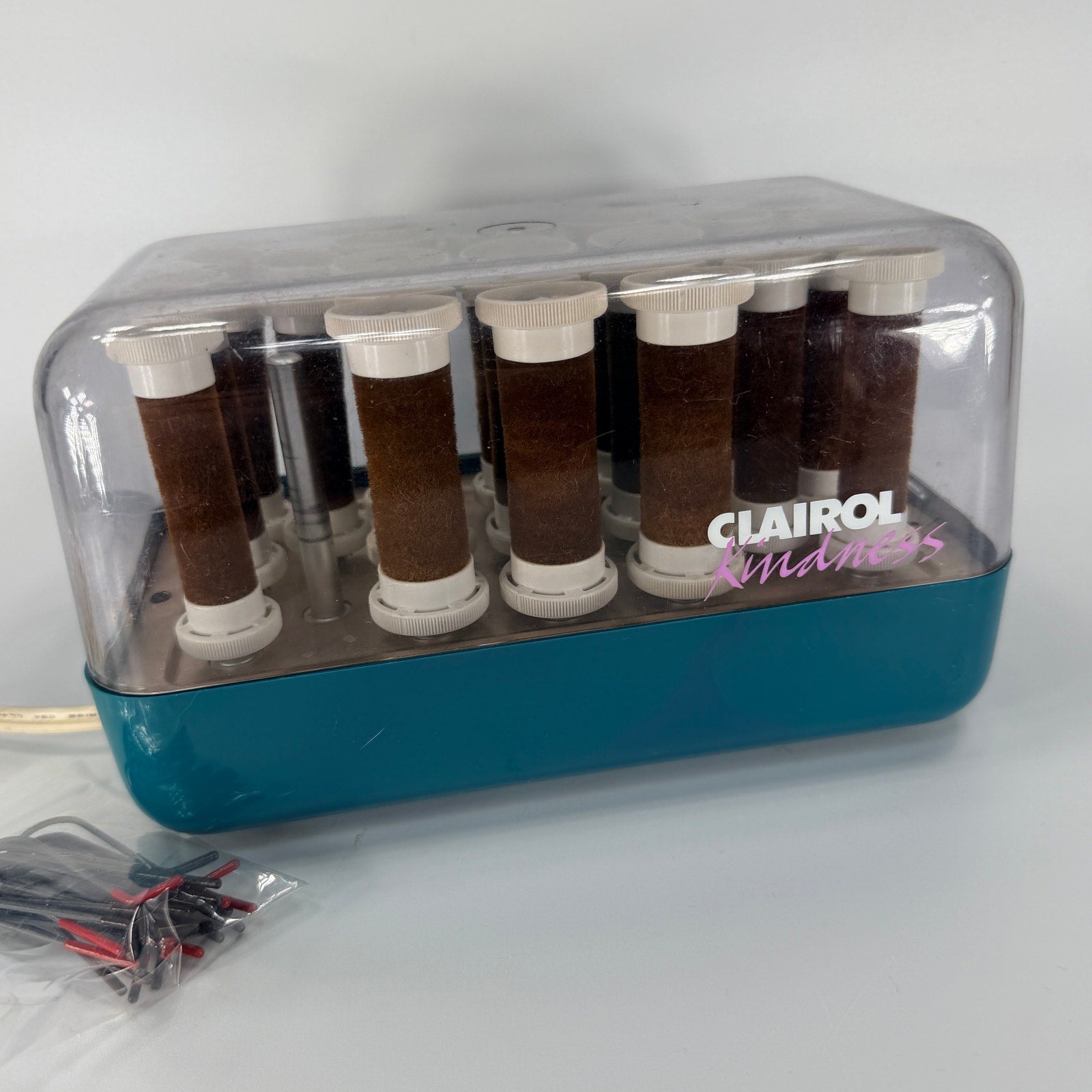 Vtg Clairol Kindness FT-19 Velvet Flocked Velvet Hot Rollers Curlers WORKS AS-IS