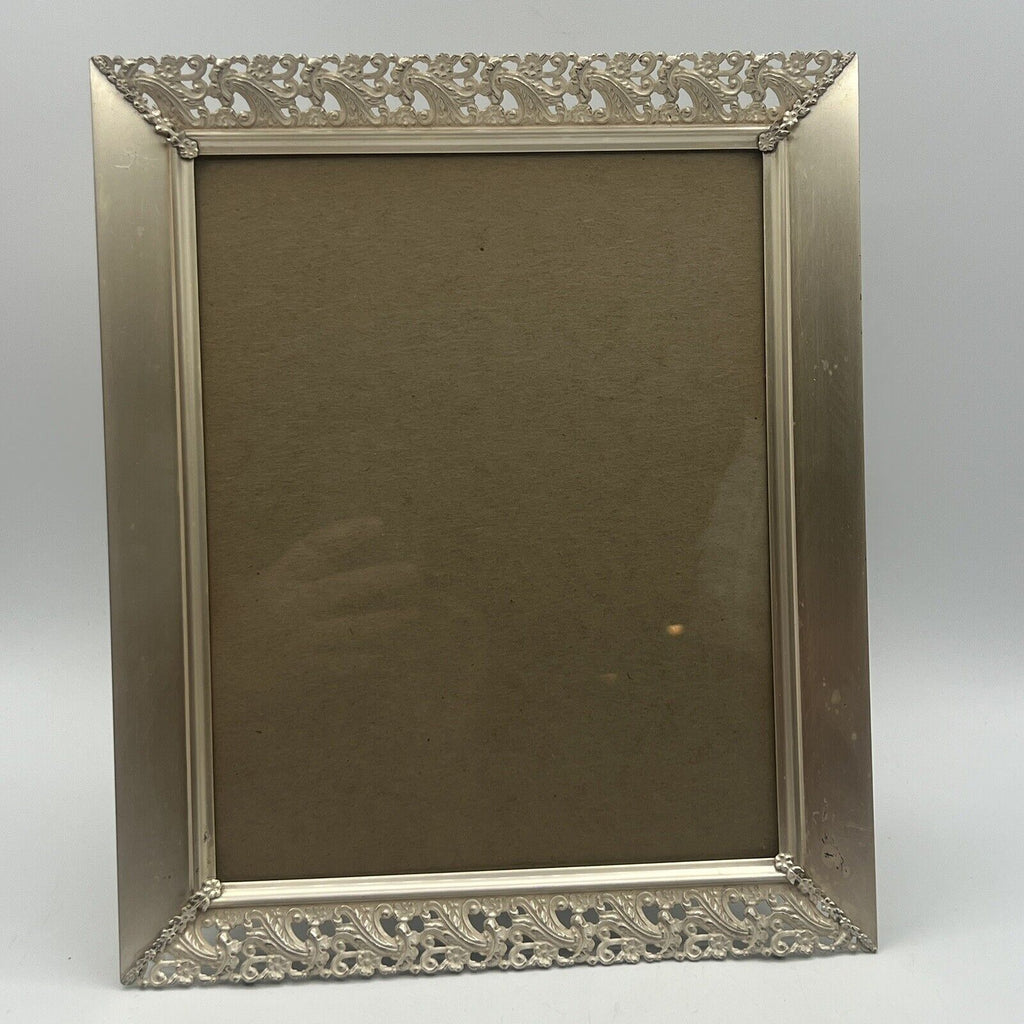 Vintage Overton Metal Ornate Filigree Picture Frame Gold Tone 8x10 Hollywood MCM