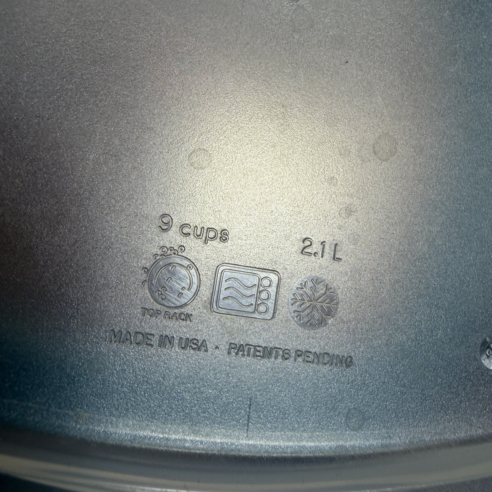 Rubbermaid 7J68 Premier 9 CUP Square Bowl Container Blue Easy View Lid
