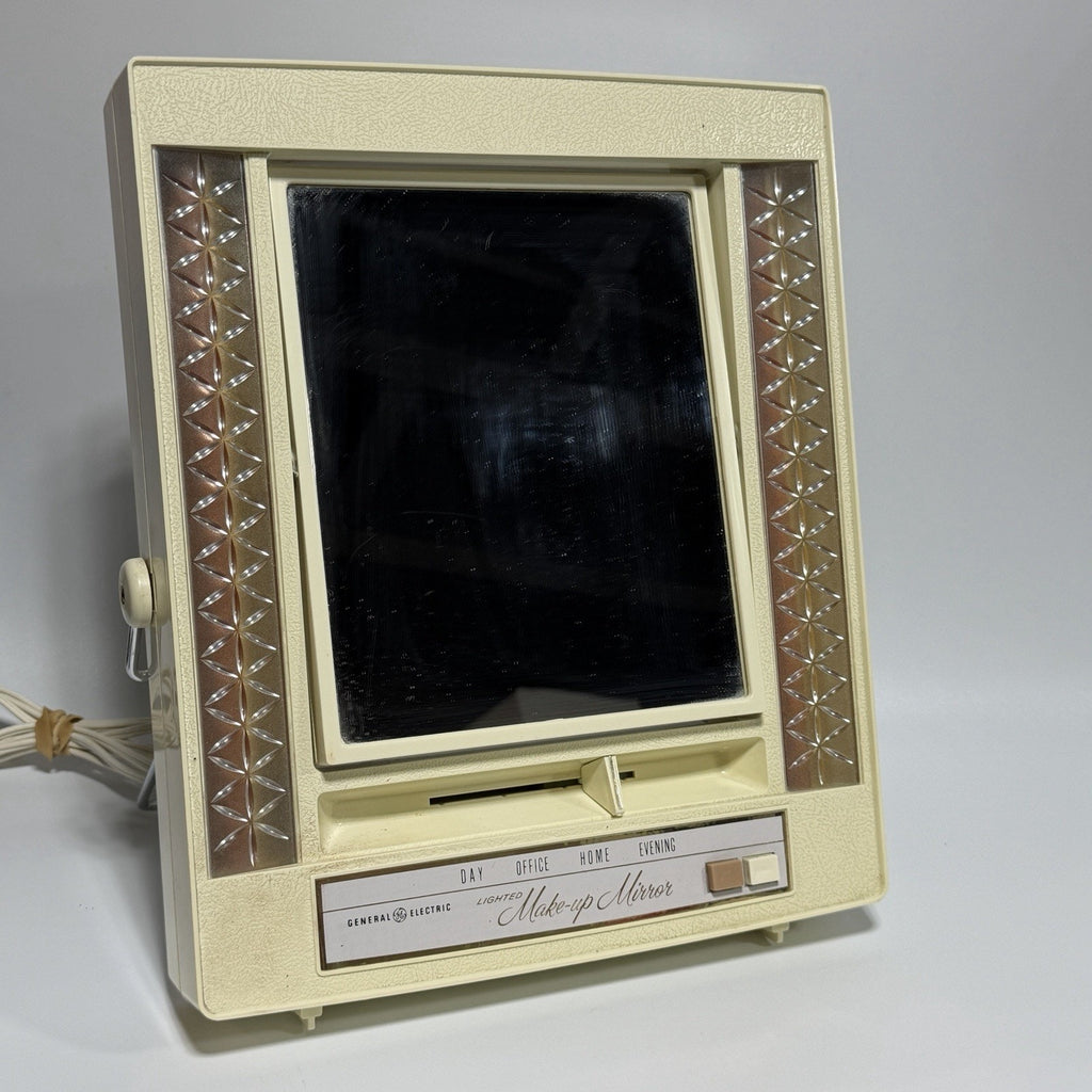 Vtg GE General Electric Lighted Make Up Mirror 4 Settings Model B21M-1 Tested