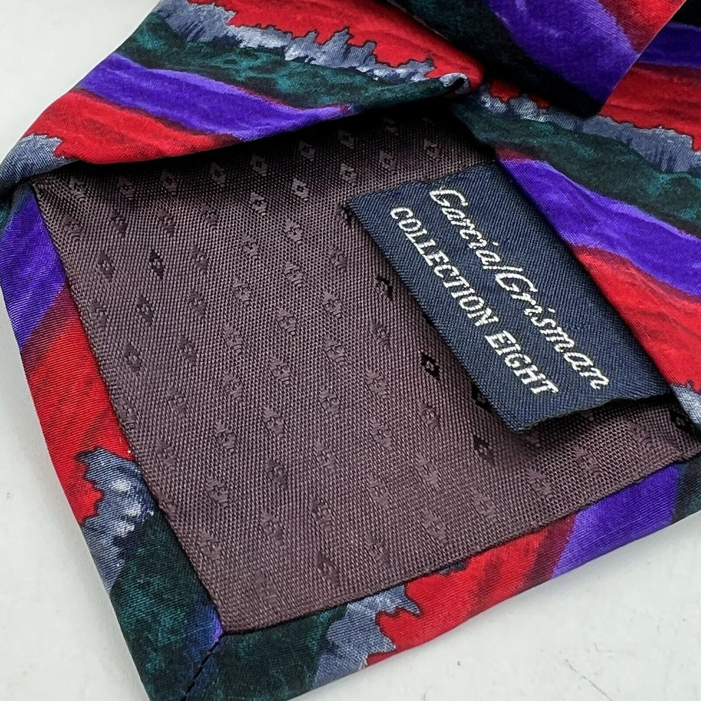 Jerry Garcia Grisman Skyline City Collection 8 AbstractRed Purple Black Tie 4"