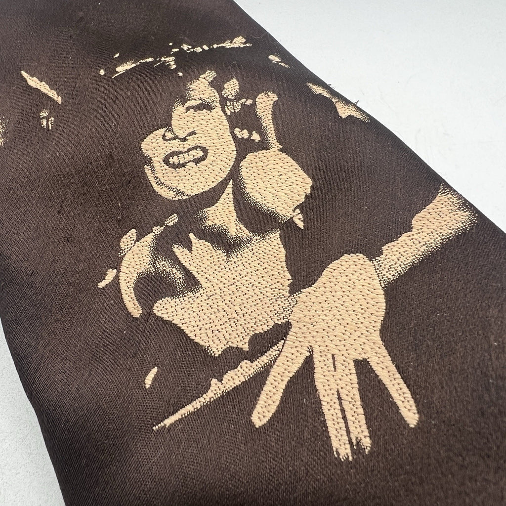 Vtg Liebert Brown Gold Woman Silhouette Neck Tie Pop Art Zoot Suit 40s 70s