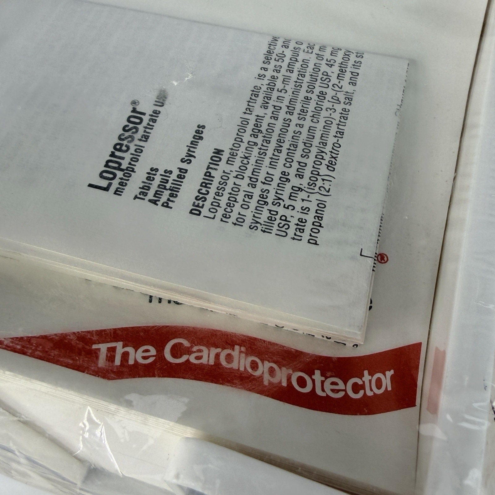 Vintage Pharm Rep Drug Lopressor Paper Note Cube Holder Metoprolol NEW 1988
