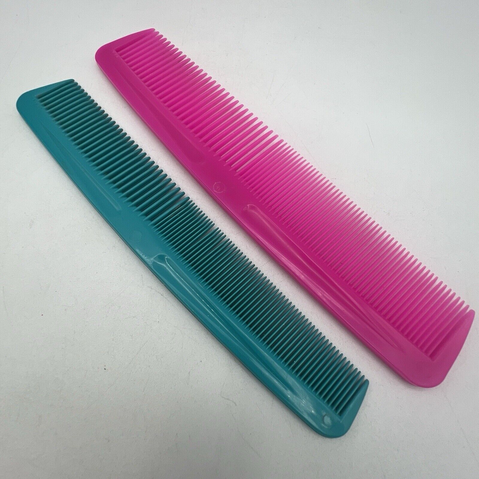 Set 2 Vintage Goody Hair Combs Hot Pink Teal Green Plastic 80s 90s Retro Pocket
