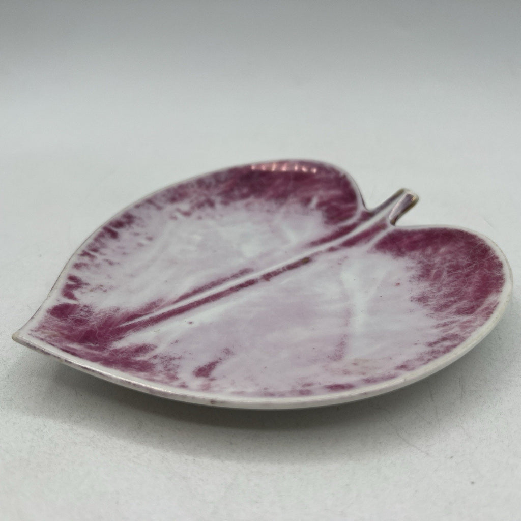 Vintage Nasco China Winterberry Pink Gold Leaf Trinket Dish 6" Porcelain