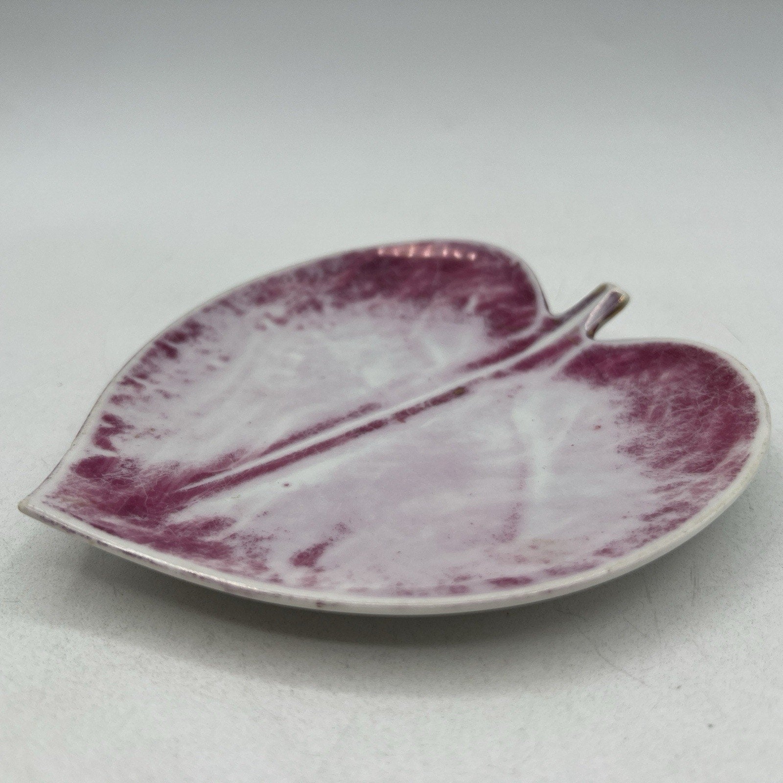 Vintage Nasco China Winterberry Pink Gold Leaf Trinket Dish 6" Porcelain