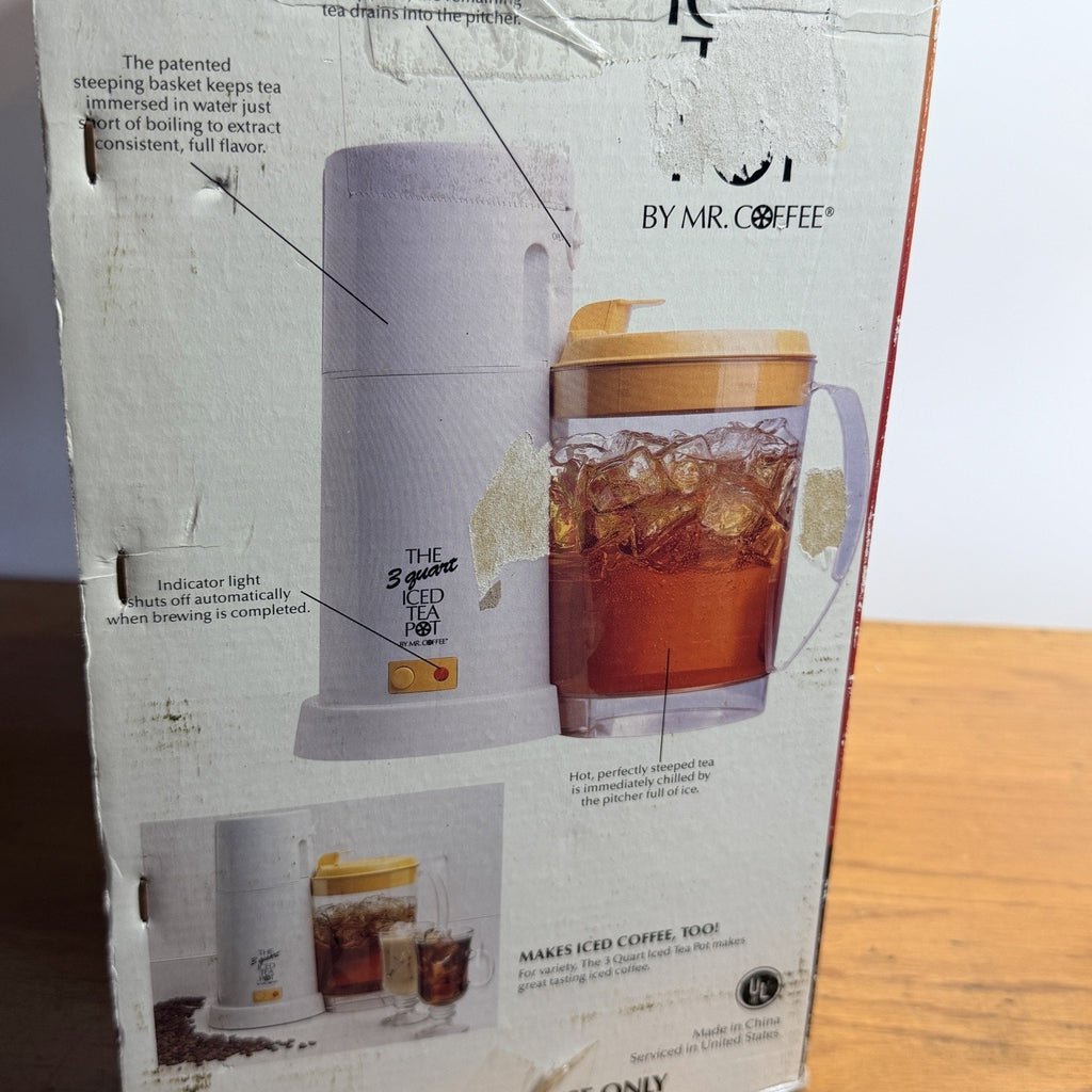 Mr. Coffee 3 Quart Iced Tea Pot Maker Model TM3.5 Yellow BONUS PITCHER