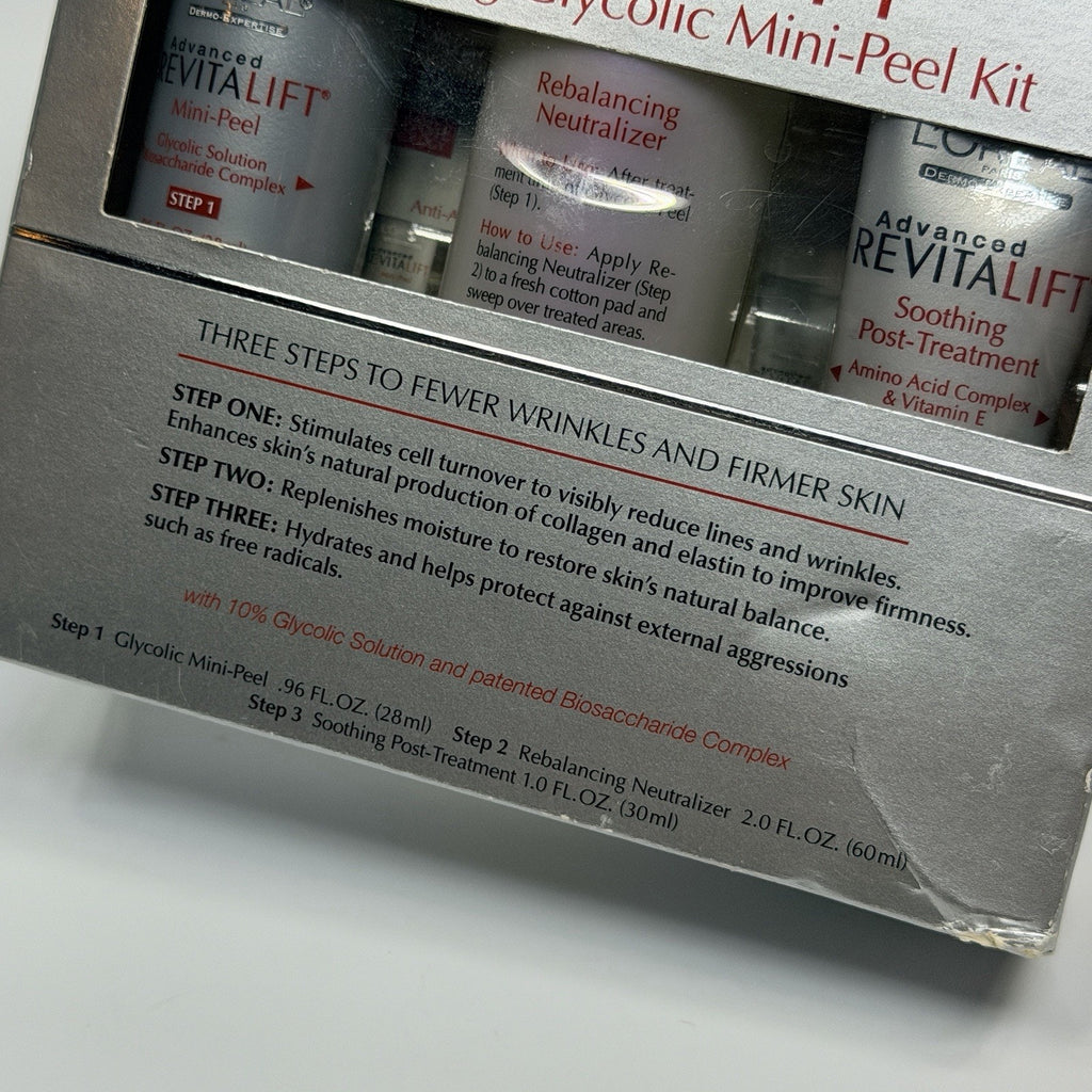 L'oreal Advanced REVITALIFT AntiAging Glycolic MiniPeel 3 Piece Kit