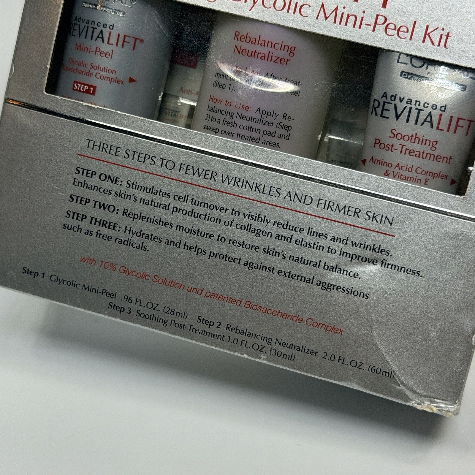 L'oreal Advanced REVITALIFT AntiAging Glycolic MiniPeel 3 Piece Kit