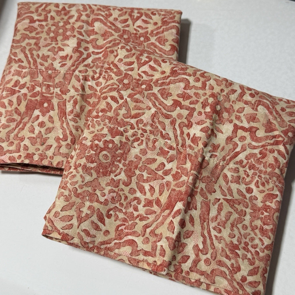 Set 2 Ralph Lauren San Luca Scroll Standard Pillowcase Cotton Red Orange