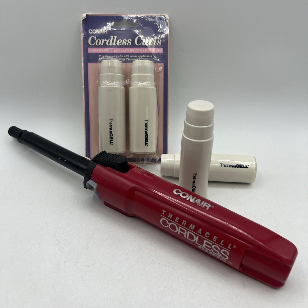 Vtg CONAIR Thermacell Cordless Curls Curling Iron 1/2" Cartridges CA0271NCS
